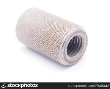 steel nut on a white background
