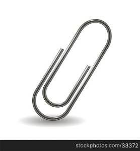 Steel Paper Clip Isolated on White Background. Steel Paper Clip Isolated