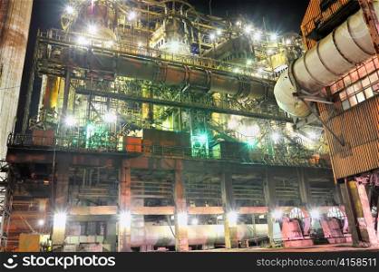 steel plant at night