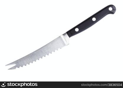 steel professional tomatoes knife isolated on a white background