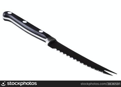steel professional tomatoes knife isolated on a white background
