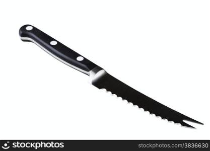 steel professional tomatoes knife isolated on white background