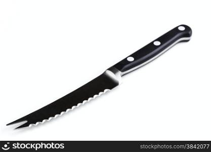 steel professional tomatoes knife isolated on white background
