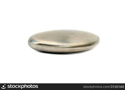 Steel smell reducing soap isolated