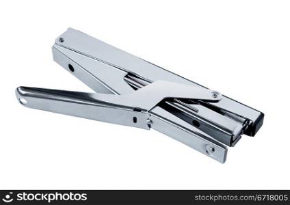 steel stapler on white background. Stapler