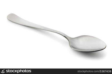 Steel teaspoon isolated on white