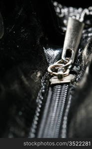 steel zipper macro close up