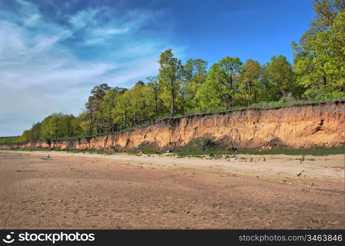 steep bank of the river, hdr