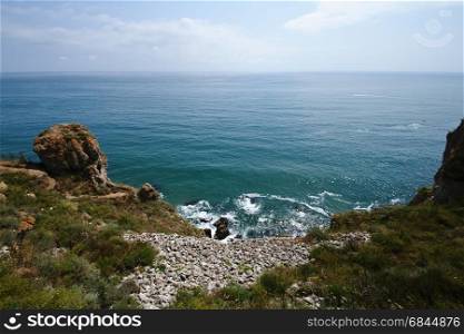 Steep coast of Cape Kaliakra, summer, Bulgaria, Black Sea