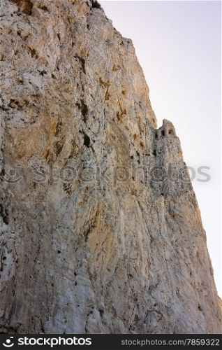 steep wall of the Rock of Gibraltar, Spain