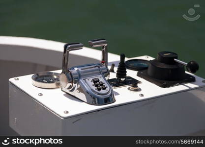 Steer and compass on sailing boat&#xA;