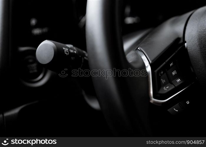 steering wheel control close up