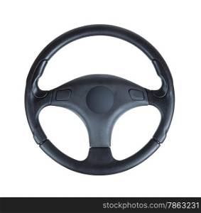 Steering wheel of a car isolated on white background
