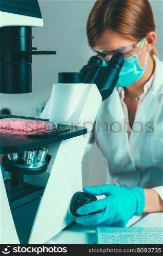 Stem cell researcher working in laboratory