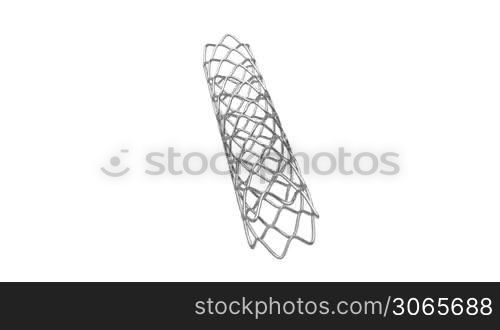 Stent rotates on white background