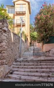 Steps in Villefranche sur Mer, Cote D'Azur, France