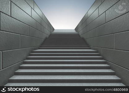 Steps on staircase leading to new challenges - 3d rendering