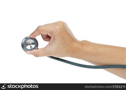 stethoscope and hand