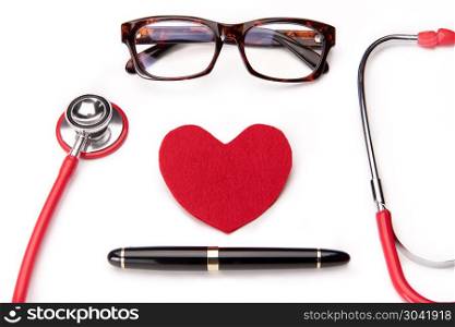 stethoscope and red heart symbol, healthcare and medicine, healt. stethoscope and red heart symbol, healthcare and medicine, healthy and insurance, world health day concept
