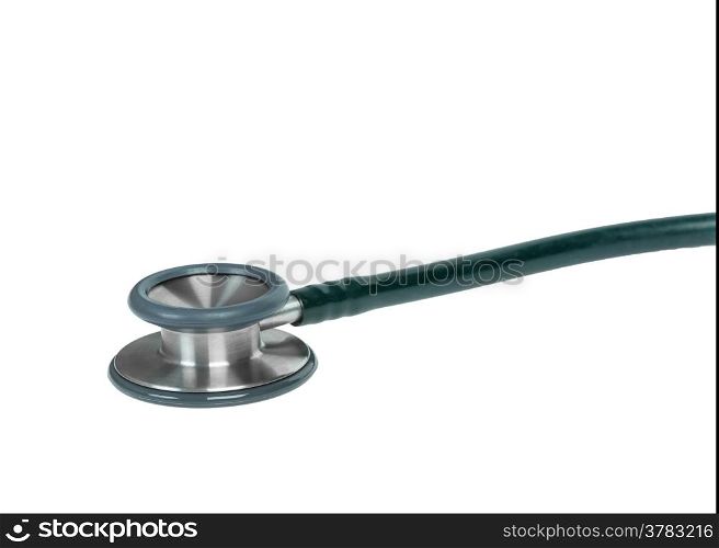 stethoscope closeup isolated on white