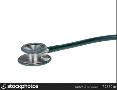 stethoscope closeup isolated on white