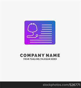stethoscope, doctor, cardiology, healthcare, medical Purple Business Logo Template. Place for Tagline.. Vector EPS10 Abstract Template background