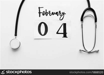 stethoscope february 4 writing. Resolution and high quality beautiful photo. stethoscope february 4 writing. High quality and resolution beautiful photo concept