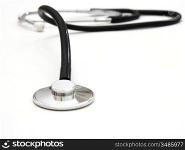 stethoscope isolated over a white background. Medical instrument for auscultation