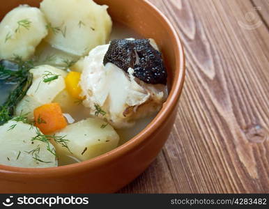 stew fresh northern catfish with potato