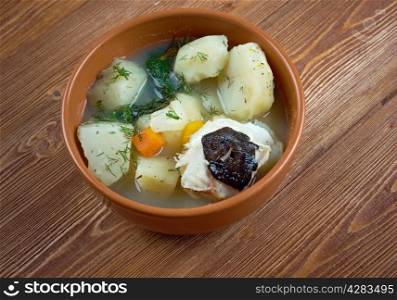 stew fresh northern catfish with potato
