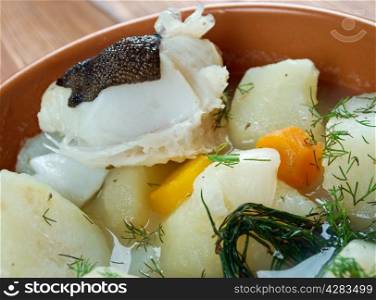 stew fresh northern catfish with potato