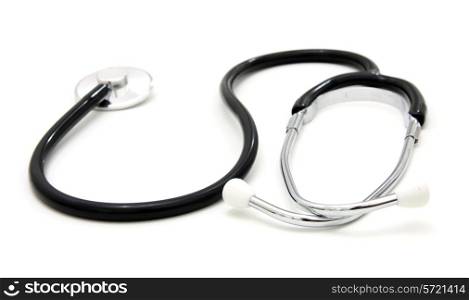 sthetoscope isolated over a white background. Medical instrument for auscultation
