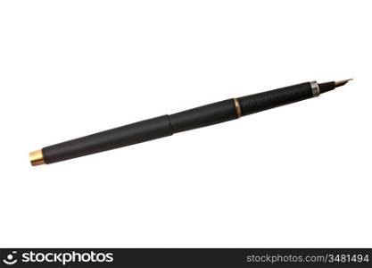 stick with the golden pen isolated on white background