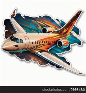 Sticker rc airplane isolated. Generative AI. High quality illustration. Sticker rc airplane isolated. Generative AI