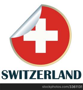 Sticker with flag of Switzerland