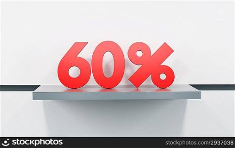 sticker with sale percent on the show-case in the store