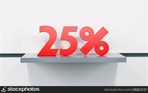 sticker with sale percent on the show-case in the store