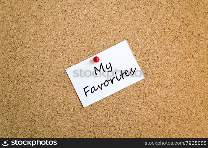 Sticky Note On Cork Board Background And Text concept