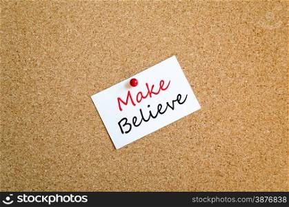 Sticky Note On Cork Board Background Make believe concept