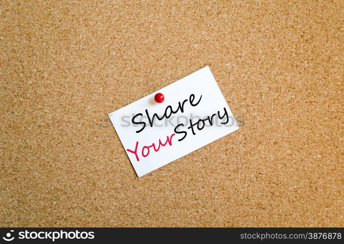 Sticky Note On Cork Board Background Share your story concept