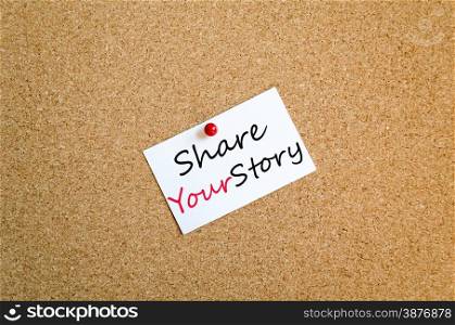 Sticky Note On Cork Board Background Share your story concept