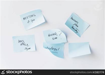 sticky notes with plans whiteboard