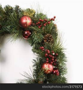 Still life of Christmas wreath.
