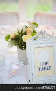 Still Life Of Decorations On Wedding Breakfast Table