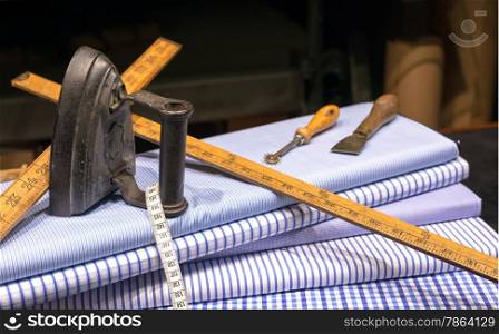 Still Life of Tailor&rsquo;s Shop with Tools of the Trade and Cloth