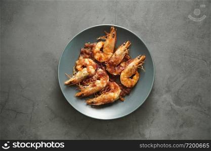 Stir Fried Shrimp with Tamarind Sauce with studio light delicious looking