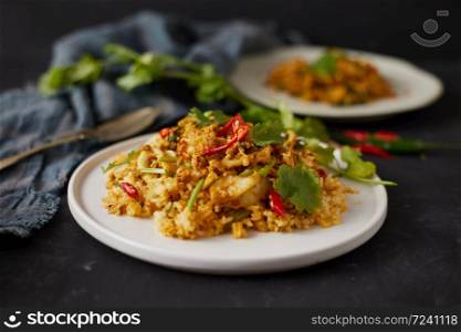 Stir fried squid with curry powder, Thai food