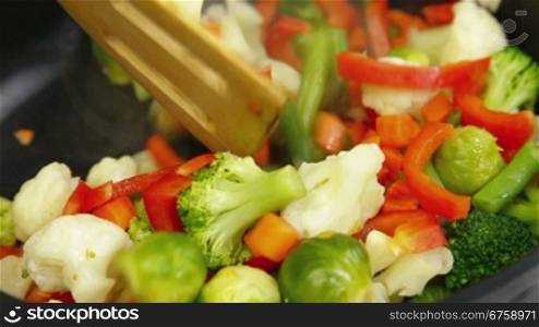 Stir Fry Vegetables, Closeup