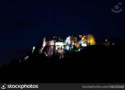 Stirling Castle. famous medieval Stirling Castle illuminated at night