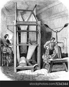 Stitching, vintage engraved illustration. Magasin Pittoresque 1855.